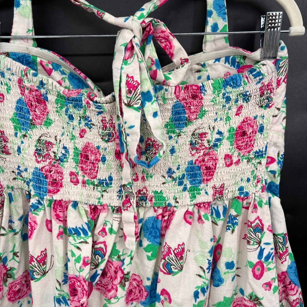 retro y2k 90s halter bra free fit & flare mini dress cottagecore XL - Picture 10 of 11